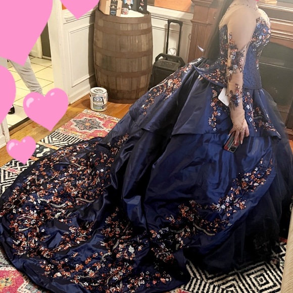 Lumière de Ragazza Fashion Navy Blue Quinceañera Dress - Picture 7 of 7